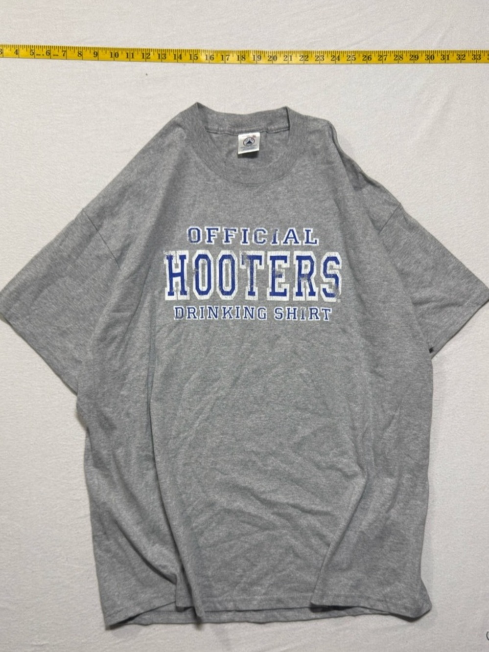 Vintage Delta Hooters Official Drinking Shirt T-Shirt Gray & Blue 2XL